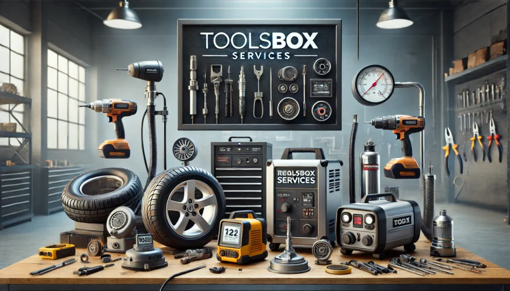 DALL·E 2024-11-10 21.07.50 - A visually appealing and professional representation of various high-quality tools and equipment arranged neatly on a workbench, including items like