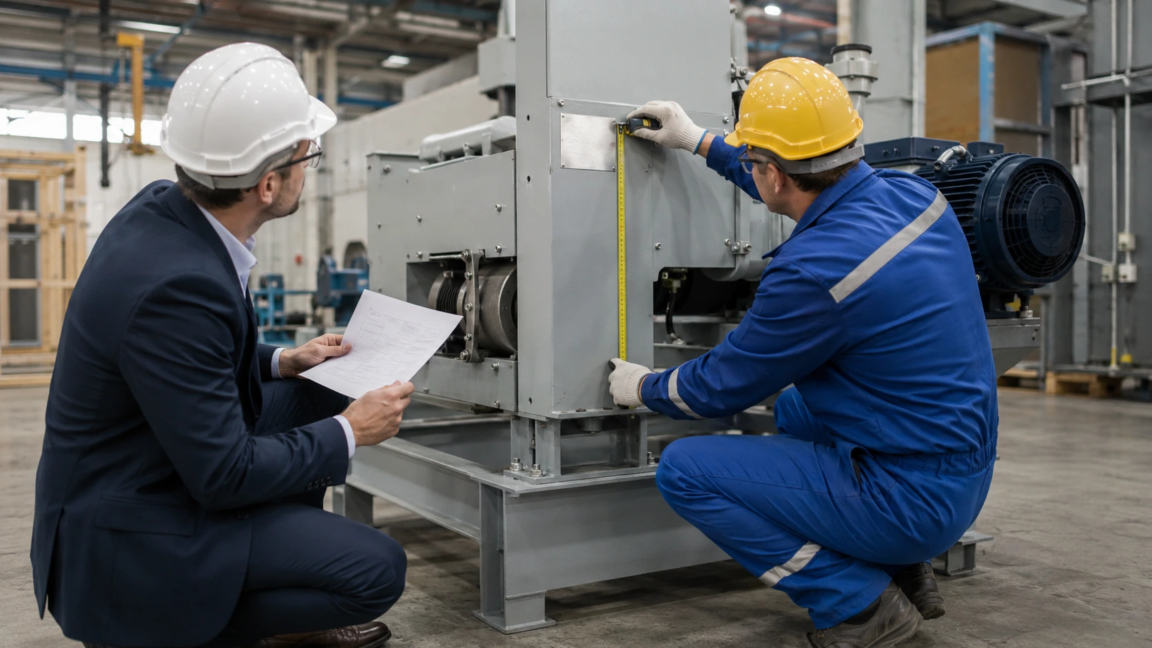 Manager care verifică specificațiile tehnice ale unui echipament înainte de cumpărare